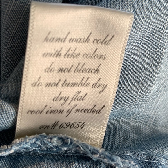 Dizzy Lizzy Denim Embroidered Peasant Top - Picture 8 of 8